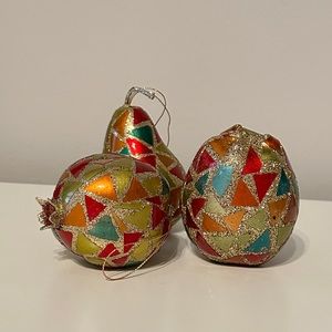 Home Decor Christmas Ornament Mosaic Apple Pear Pomegranate